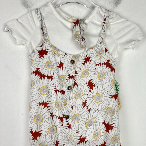 NWT BTween 2 Piece Floral Dress Matching Scruncie Kid's Girl's Size 6 NEW - Picture 2 of 10